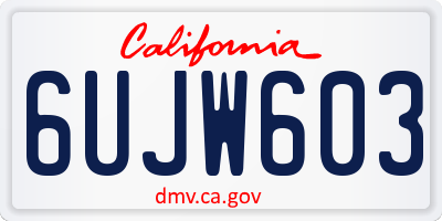 CA license plate 6UJW603