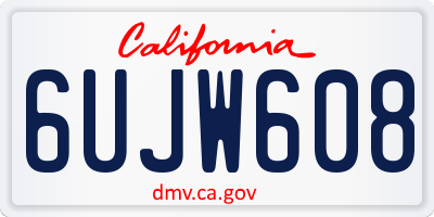 CA license plate 6UJW608