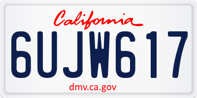 CA license plate 6UJW617