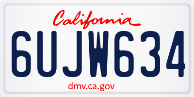 CA license plate 6UJW634