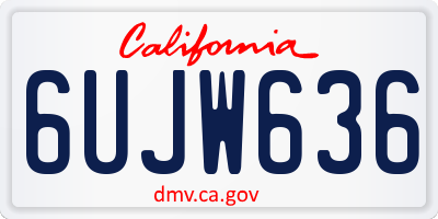CA license plate 6UJW636
