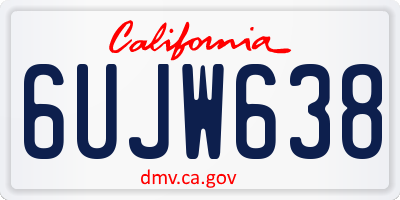 CA license plate 6UJW638