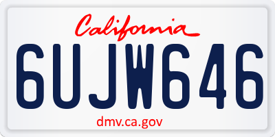 CA license plate 6UJW646