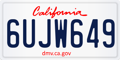 CA license plate 6UJW649