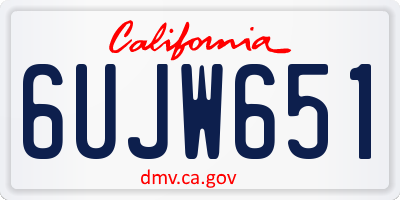 CA license plate 6UJW651