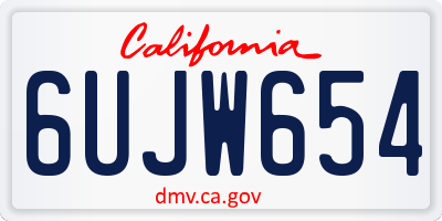 CA license plate 6UJW654