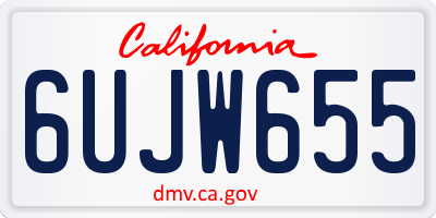 CA license plate 6UJW655