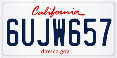 CA license plate 6UJW657
