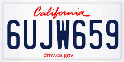 CA license plate 6UJW659