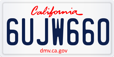 CA license plate 6UJW660