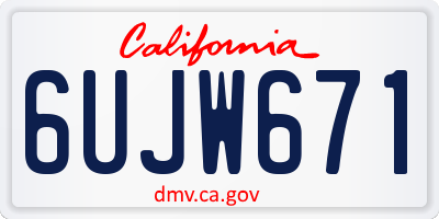 CA license plate 6UJW671