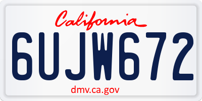 CA license plate 6UJW672