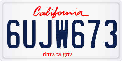 CA license plate 6UJW673
