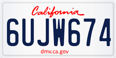CA license plate 6UJW674