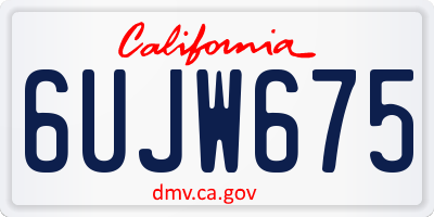 CA license plate 6UJW675