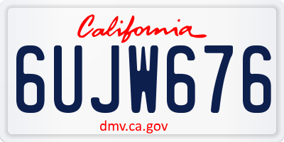 CA license plate 6UJW676
