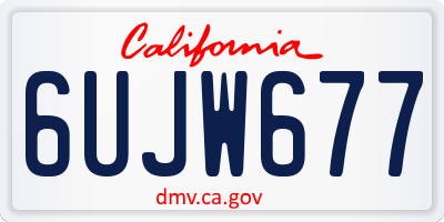 CA license plate 6UJW677