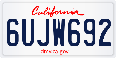 CA license plate 6UJW692