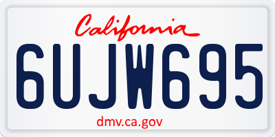 CA license plate 6UJW695
