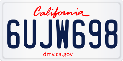 CA license plate 6UJW698