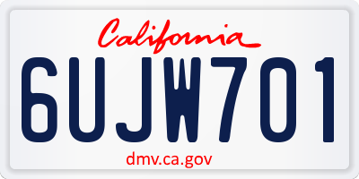 CA license plate 6UJW701