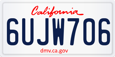 CA license plate 6UJW706