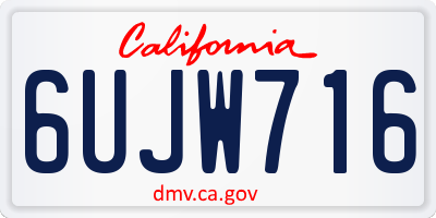 CA license plate 6UJW716