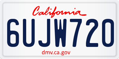 CA license plate 6UJW720