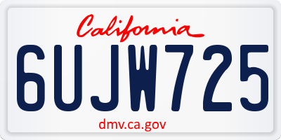 CA license plate 6UJW725