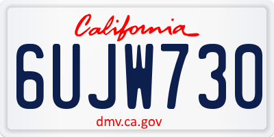 CA license plate 6UJW730