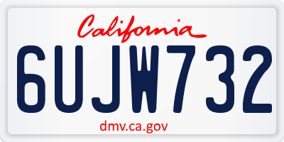 CA license plate 6UJW732