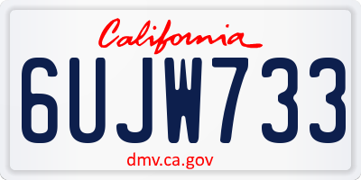 CA license plate 6UJW733