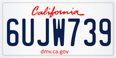 CA license plate 6UJW739