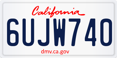 CA license plate 6UJW740