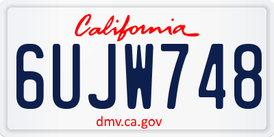 CA license plate 6UJW748