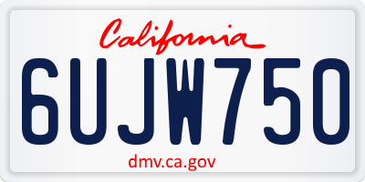 CA license plate 6UJW750