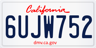 CA license plate 6UJW752