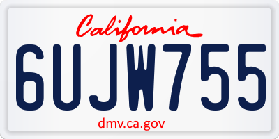 CA license plate 6UJW755