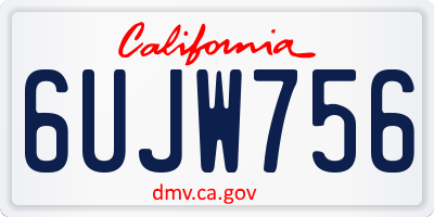 CA license plate 6UJW756