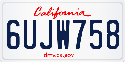 CA license plate 6UJW758