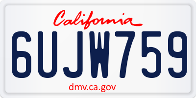 CA license plate 6UJW759