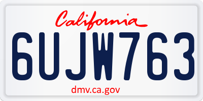 CA license plate 6UJW763