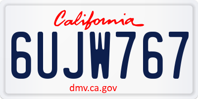 CA license plate 6UJW767