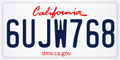 CA license plate 6UJW768