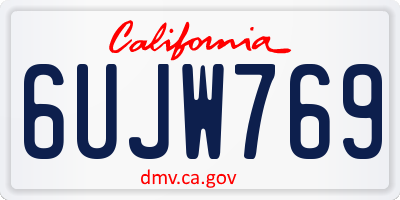 CA license plate 6UJW769