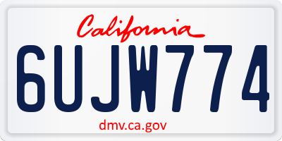 CA license plate 6UJW774
