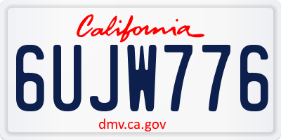 CA license plate 6UJW776