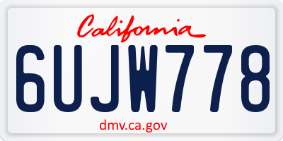 CA license plate 6UJW778