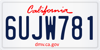 CA license plate 6UJW781