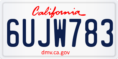 CA license plate 6UJW783